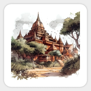 Illustration of handsome Bagan, Myanmar on white background Sticker